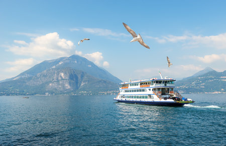 Ferry on Lake Como Italyの写真素材