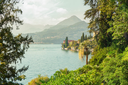 Mountains and Lake Comoの写真素材