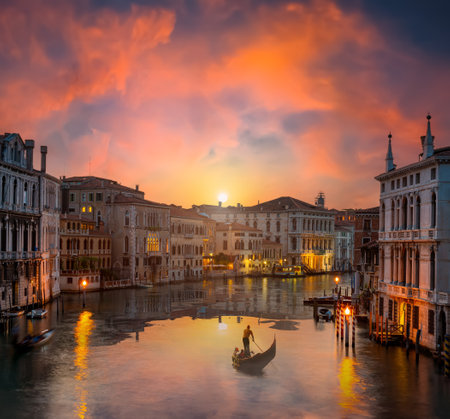 The Grand Canal at sunsetの写真素材