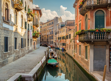 Venice in the evening lightの写真素材