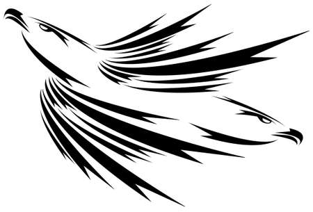 Eagle symbol isolated on white for design - also as emblem or logoのイラスト素材
