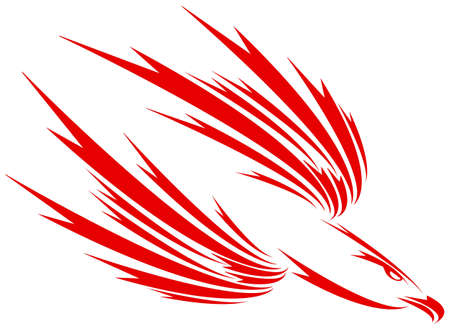 Eagle symbol isolated on white for design - also as emblem or logoのイラスト素材