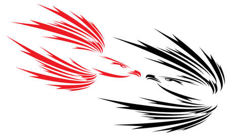 Eagles symbol isolated on white for design - also as emblem or logoのイラスト素材