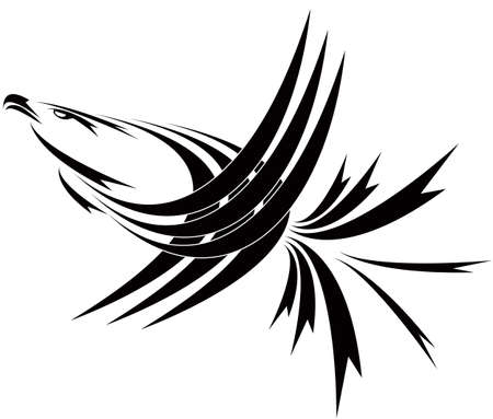  Eagle symbol isolated on white for design - also as emblem or logoのイラスト素材