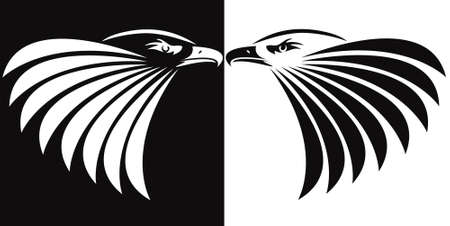 Eagle symbol isolated on black & white for design - also as emblem or logoのイラスト素材