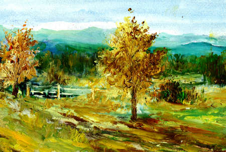 Oil colours landscape  My own arfwork の写真素材