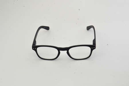 glasses to read black handle frames and clear lenses with a white background
