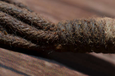 This brown rope is made of abacca plant fiber, a kind of banana with a rather rough surface, has a...