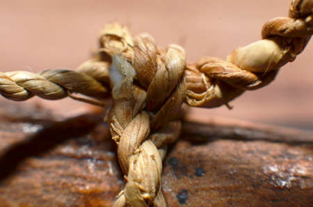The rope is made of woven wax rattan (Calamus javensis), a type of rattan used for rigging, various...