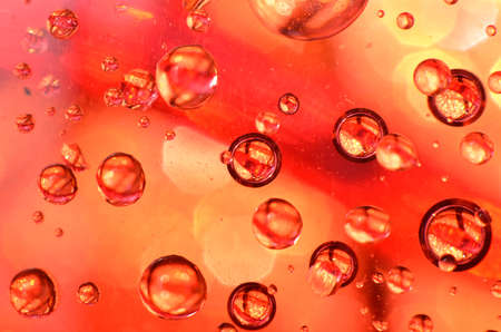 shiny clear water point attached to a glass reflects the same color as the color on the glass into a beautiful background as decorationの写真素材