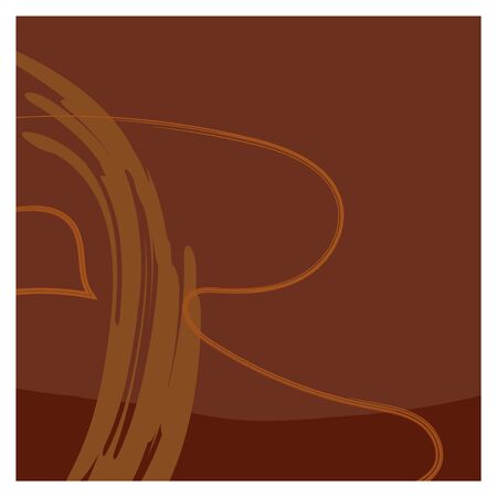Dark brown isolated background with random orange and brown smears. Quiet unobtrusive and matching colors. You can use it as a background for the design of a social network, magazine, fabric or paper.のイラスト素材