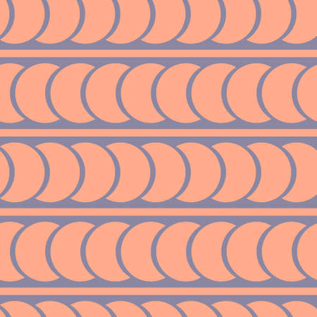 Seamless pink-purple background. Pattern of crescents and lines. The horizontal pattern. Delicate...
