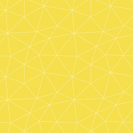 Abstract seamless polygonal background with thin white lines. Yellow background with a geometric pattern. Wallpaper for the site, covers of notebooks, books and magazines. Vector stock illustrationのイラスト素材