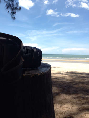Camera on the beach