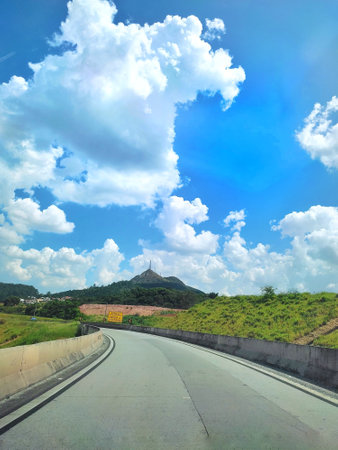 Photo taken on an empty roadの写真素材
