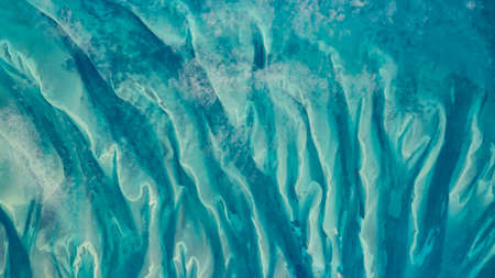 Top view of turquoise ocean around the Bahamas, sea texture HD wallpaper.