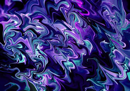 Abstract background of fluid liquid swirling futuristic marble texture of purple, blue and black...