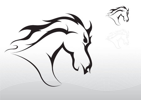 Horse tattoo tribalのイラスト素材