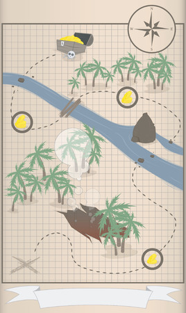 Treasure mapのイラスト素材