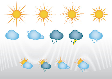 Weather icon'sのイラスト素材
