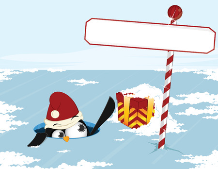Christmas penguinのイラスト素材