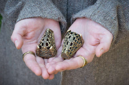 Scandinavian historical women's jewelry.の写真素材