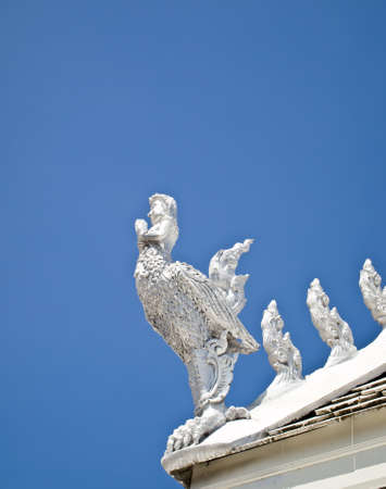 White kinnara gable apex in Traditional Thai style