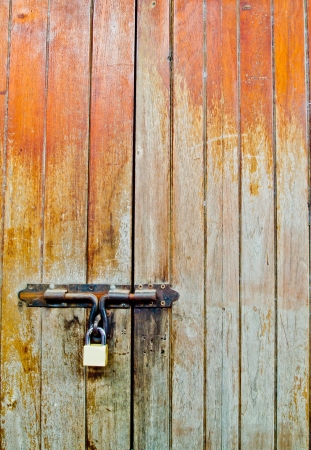 Old wood door with Lock1の写真素材