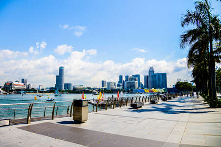 Walk way of Marina bay in Singaporeのeditorial素材