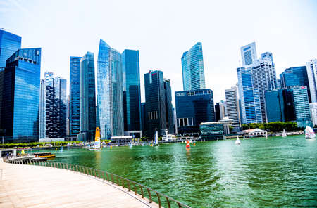 Walk way of Marina bay in Singapore