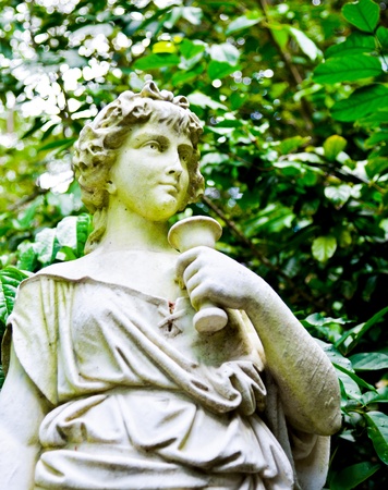 White lady statue in the parkの写真素材