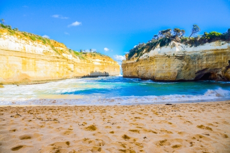 The Loch Ard Gorge Lookout in Great Ocean Road Australiaの写真素材