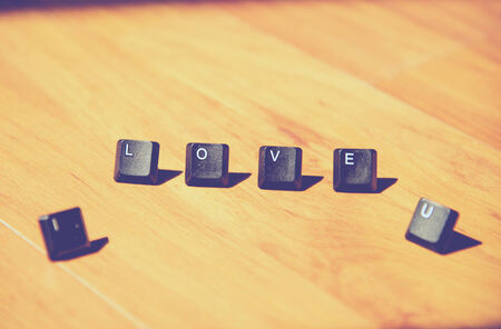 I love you word on the laminate floorの写真素材