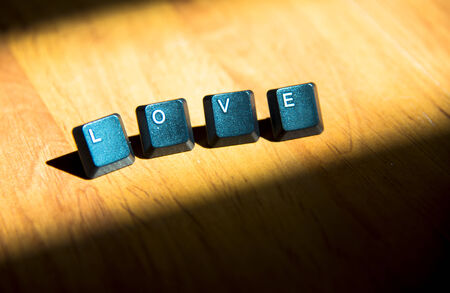 Love word on the laminate floor