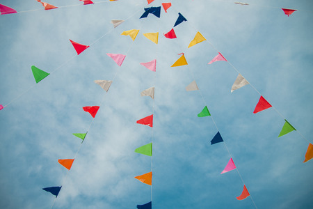 Colorful flag with blue sky1