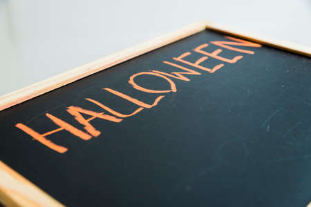 Halloween word on black board2の写真素材