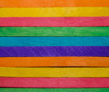 Colorful wooden stripe on horizontalの写真素材