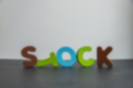 Colorful Wooden word stock with white background in Blur styleの写真素材