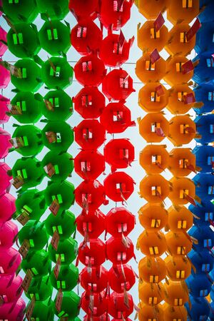 Colorful paper lantern for Lotus lantern festival in South Korea 8の写真素材
