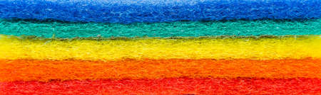 Colorful layer of Scouring pad and selective focusの写真素材