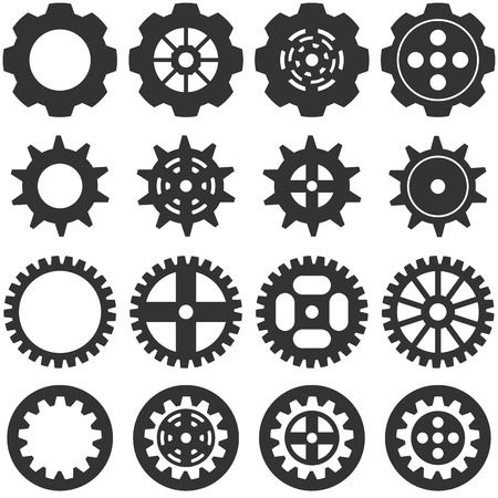 Variety gear wheel icon vector isolated on white backgroundのイラスト素材