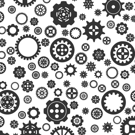 Gear wheel icon pattern on white backgroundのイラスト素材
