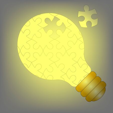 Jigsaw puzzle of light bulb idea vectorのイラスト素材