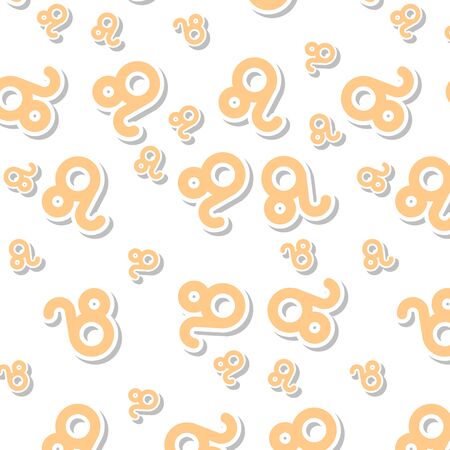 Orange Leo astronomy icon sign symbol pattern on white backgroundのイラスト素材