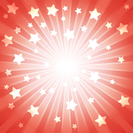 Red burst with many white stars for abstract vector design background conceptのイラスト素材