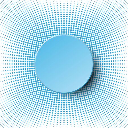 3d blue circle paper vector design on halftone dots pattern for abstract background conceptのイラスト素材