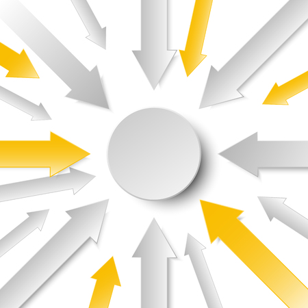 3d arrow paper with circle in the center for business graphic concept designのイラスト素材