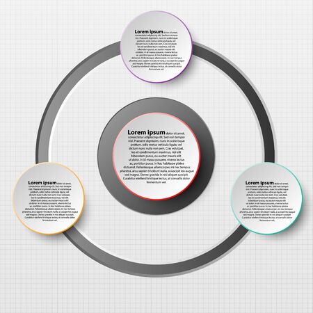 Paper Circle with colorful edge on drop shadow for website presentation cover poster vector design infographic illustration conceptのイラスト素材