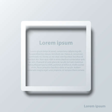 Simple white 3D square frame for website presentation cover poster vector design infographic illustration conceptのイラスト素材