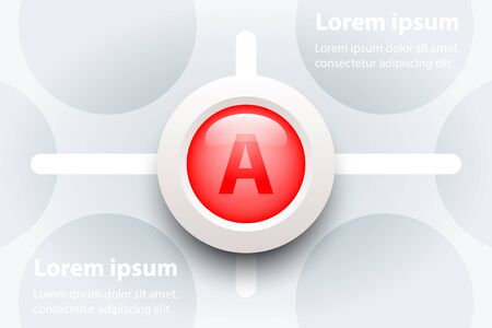 Red 3d paper circle in sequence timeline on pattern for presentation cover poster vector design infographic illustration conceptのイラスト素材